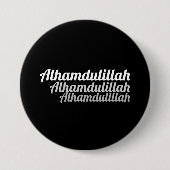 Triple Alhamdulillah Zwarte Knop Ronde Button 7,6 Cm (Voorkant)