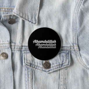 Triple Alhamdulillah Zwarte Knop Ronde Button 7,6 Cm