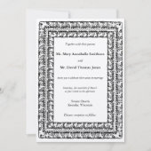 Triple Beaded Invitting Foral Border Wedding Invit Kaart (Voorkant)