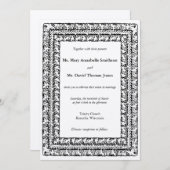 Triple Beaded Invitting Foral Border Wedding Invit Kaart (Voorkant / Achterkant)