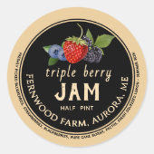 Triple Berry Jam Classic Ronde Sticker (Voorkant)