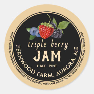 Triple Berry Jam Classic Ronde Sticker