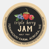 Triple Berry Jam Classic Ronde Sticker (Voorkant)