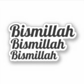 Triple Bismillah Typografie Sticker (Voorkant)