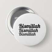 Triple Bismillah Witte Button (Voorkant /achterkant)