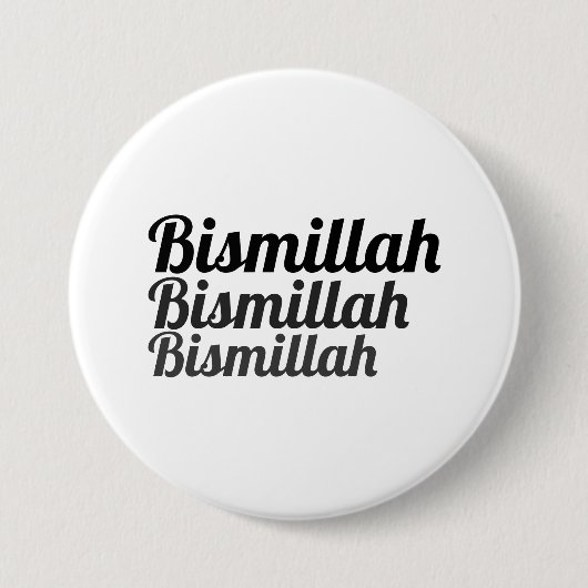 Triple Bismillah Witte Button (Voorkant)