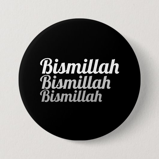 Triple Bismillah Zwart Button (Voorkant)