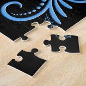 Triple Black Day of the Dead Skulls Blue Rozen Legpuzzel (Zijkant)