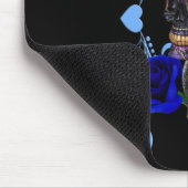 Triple Black Day of the Dead Skulls Blue Rozen Muismat (Hoek)