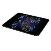 Triple Black Day of the Dead Skulls Blue Rozen Snijplank (Hoek)