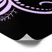 Triple Black Day of the Dead Skulls Paarse Rozen Poster (Hoek)