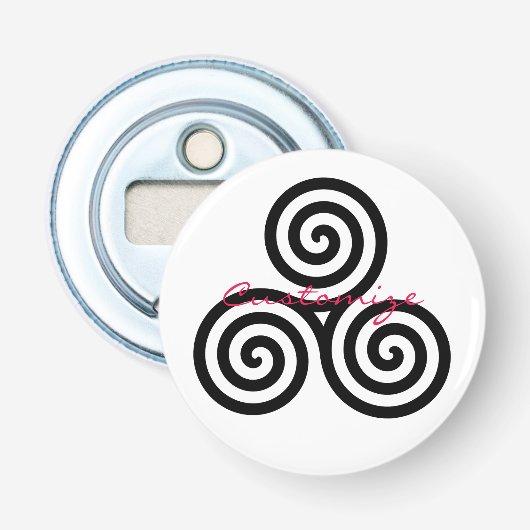 Triple Black Spirals Thunder_Cove Button Flesopener (Voorkant)