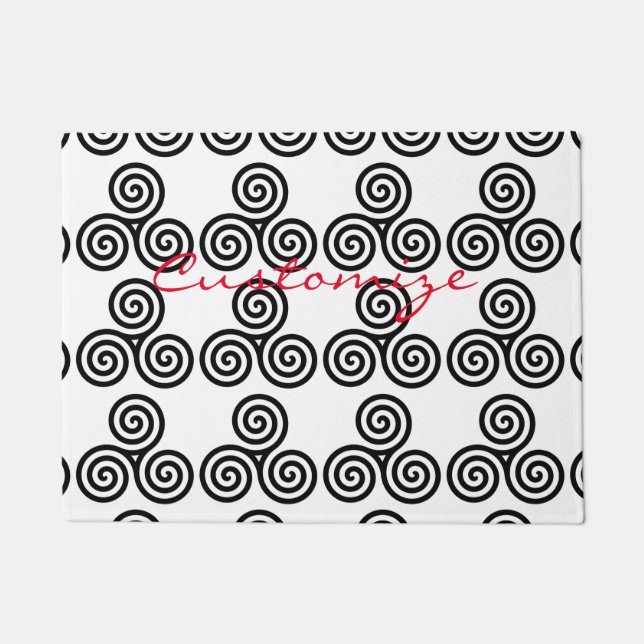 Triple Black Spirals Thunder_Cove Deurmat (Voorkant)