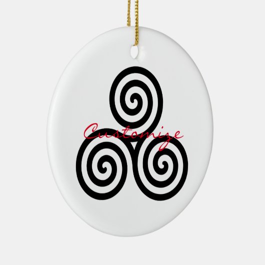 Triple Black Spirals Thunder_Cove Keramisch Ornament (Rechts)