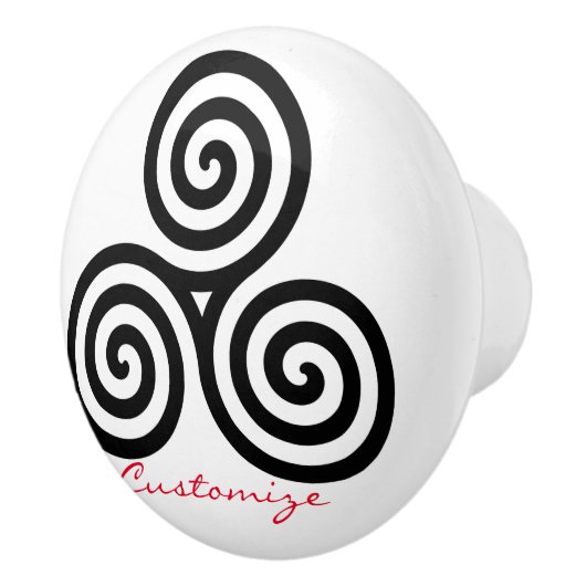 Triple Black Spirals Thunder_Cove Keramische Knop (Rechts)