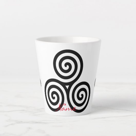 Triple Black Spirals Thunder_Cove Latte Mok (Voorkant)