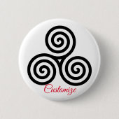 Triple Black Spirals Thunder_Cove Ronde Button 5,7 Cm (Voorkant)