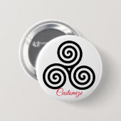 Triple Black Spirals Thunder_Cove Ronde Button 5,7 Cm (Voorkant /achterkant)