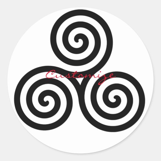Triple Black Spirals Thunder_Cove Ronde Sticker (Voorkant)