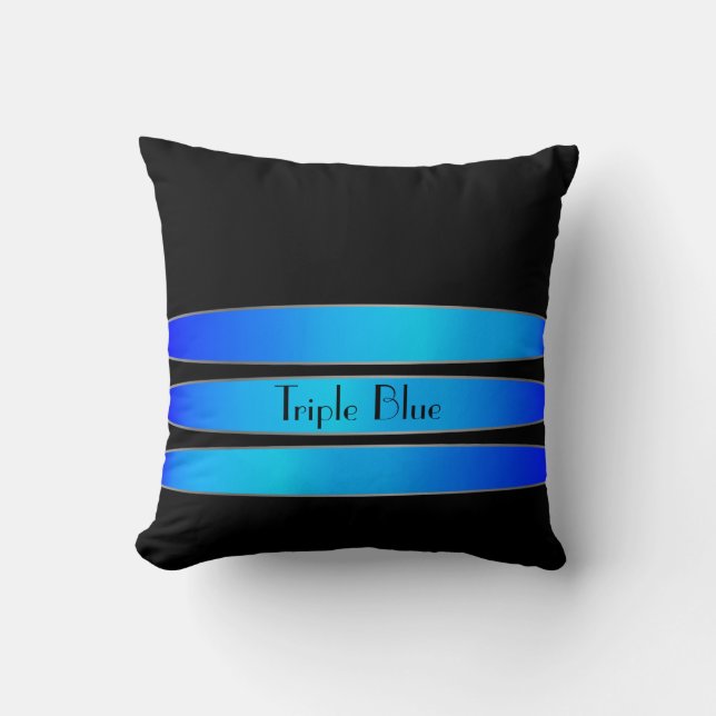 triple blauw kussen (Voorkant)