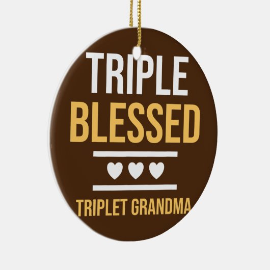 Triple Blessed Triplet Grandma Grandchildren Funny Keramisch Ornament (Rechts)