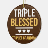 Triple Blessed Triplet Grandma Grandchildren Funny Keramisch Ornament (Links)