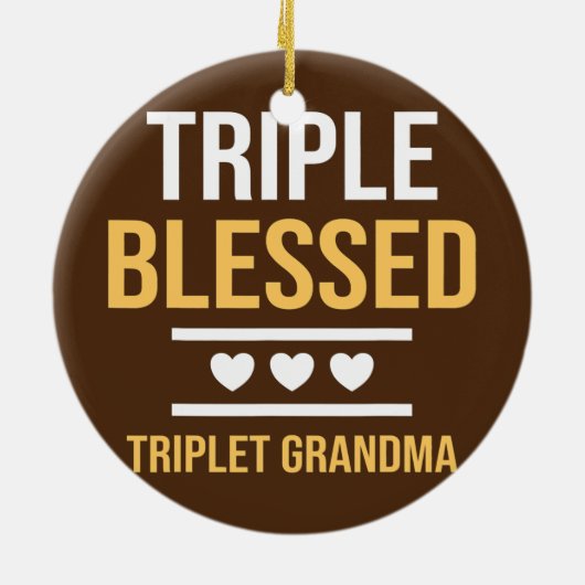 Triple Blessed Triplet Grandma Grandchildren Funny Keramisch Ornament (Achterkant)