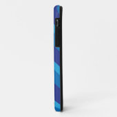 Triple Blue Chevron L Silver Caslon Monogram Case-Mate iPhone Case (Achterkant/links)