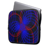 Triple Blueberry Accent Geometrische Elektronicata Laptop Sleeve (Voorkant Links)
