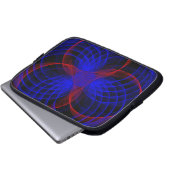 Triple Blueberry Accent Geometrische Elektronicata Laptop Sleeve (Voorkant onderkant)