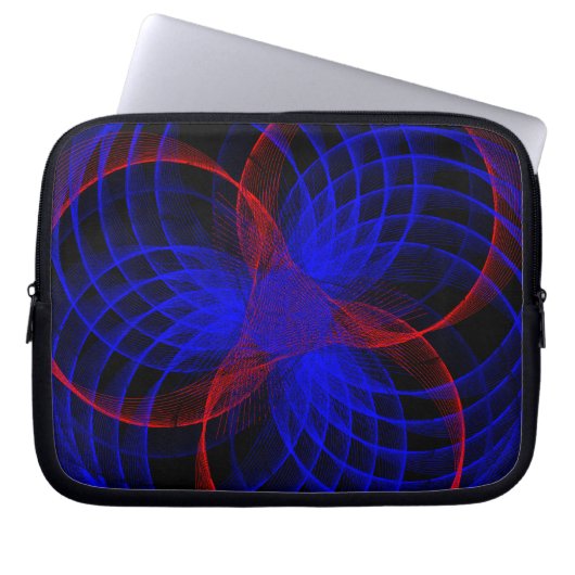 Triple Blueberry Accent Geometrische Elektronicata Laptop Sleeve (Voorkant)