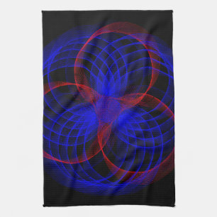 Triple Blueberry Accent Geometrische keukenhanddoe Theedoek