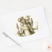 Triple-Bopped Hecate Ovale Sticker (Envelop)