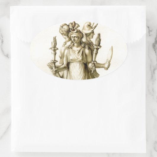 Triple-Bopped Hecate Ovale Sticker (Tas)
