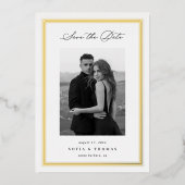 Triple Border Foto Save the Date Folie Uitnodiging (Voorkant)