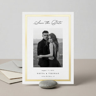 Triple Border Foto Save the Date Folie Uitnodiging