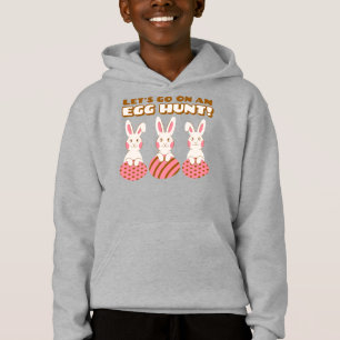 Triple Bunny Egg Hunt Kinder Hoodie