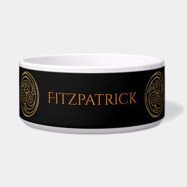 Triple Celtic Knot Swirl Mandala Ceramic Pet Bowl Voerbakje