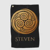Triple Celtic Knot Swirl Mandala Golfhanddoek (Voorkant)