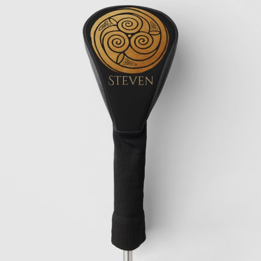 Triple Celtic Knot Swirl Mandala Golfheadcover (Voorkant)