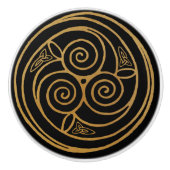 Triple Celtic Knot Swirl Mandala Keramische Knop (Voorkant)