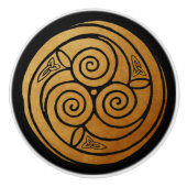 Triple Celtic Knot Swirl Mandala Keramische Knop (Voorkant)
