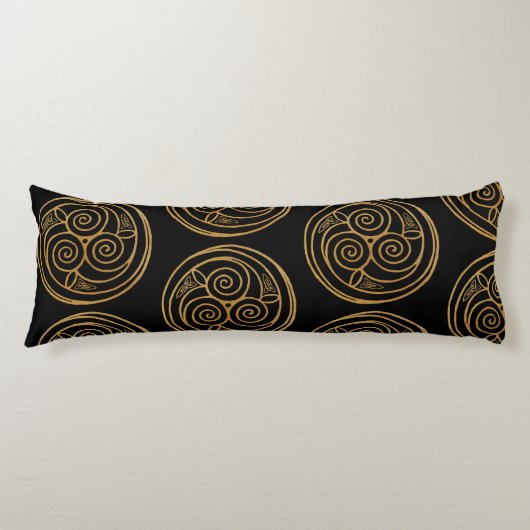 Triple Celtic Knot Swirl Mandala Lichaamskussen (Voorkant)