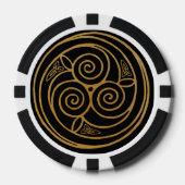 Triple Celtic Knot Swirl Mandala Poker Chips (Voorkant)
