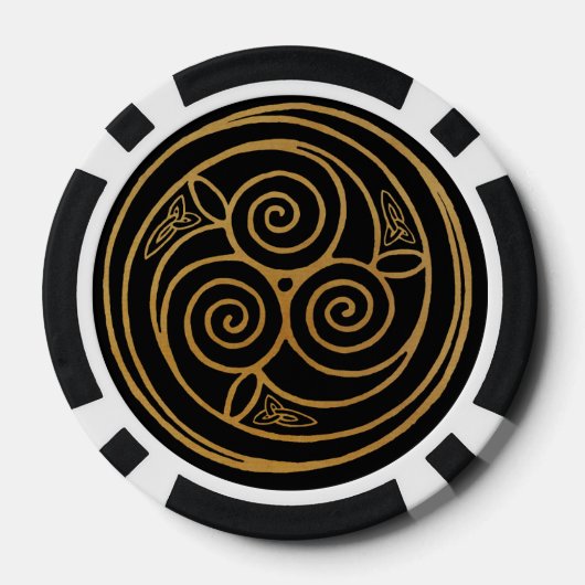 Triple Celtic Knot Swirl Mandala Poker Chips (Achterkant)