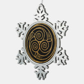 Triple Celtic Knot Swirl Mandala Tin Sneeuwvlok Ornament (Rechts)