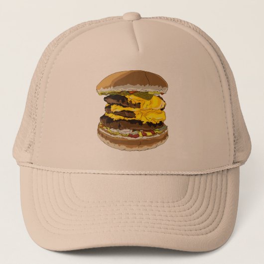 Triple Cheeseburger Trucker Hat Trucker Pet (Voorkant)