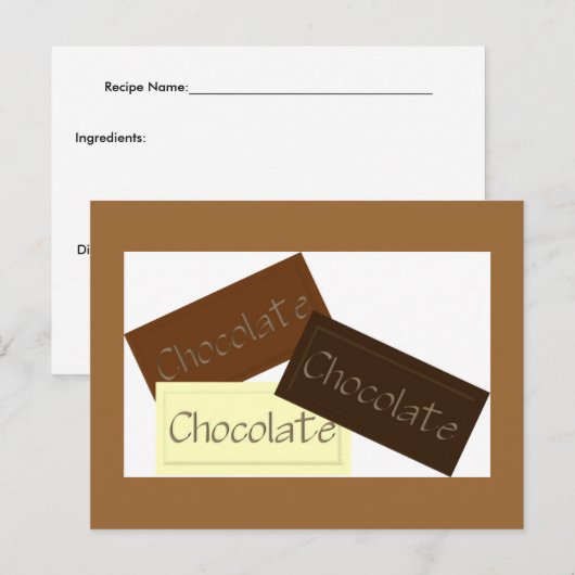 Triple Chocolate Recipcard Briefkaart (Voorkant / Achterkant)