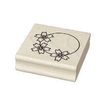 Triple Circled Sakura (Cherry Blossoms) Stempel