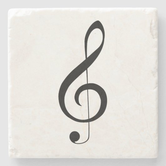Triple Clef muzieknoot, Stenen Onderzetter (Voorkant)